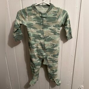 Carter's 6m Green Camouflage waffle knit zip up sleeper
